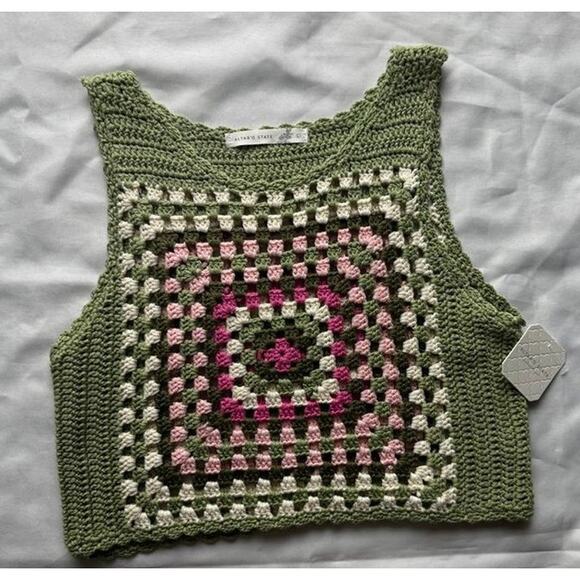 Altar’d State Crochet Granny Square Crop Tank – Women’s L - Picture 9 of 11